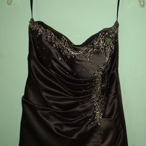 Women's black & white evening gown.